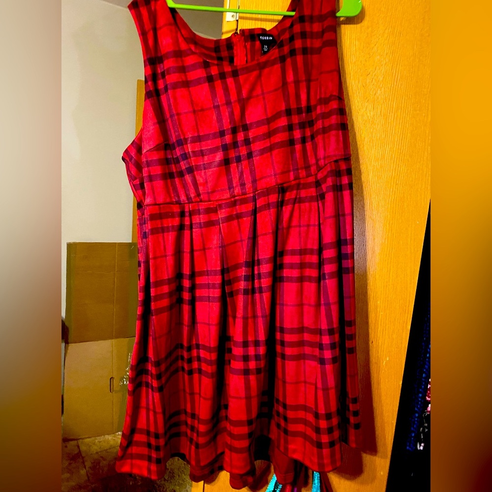 Torrid size 3 red/black checkered dress